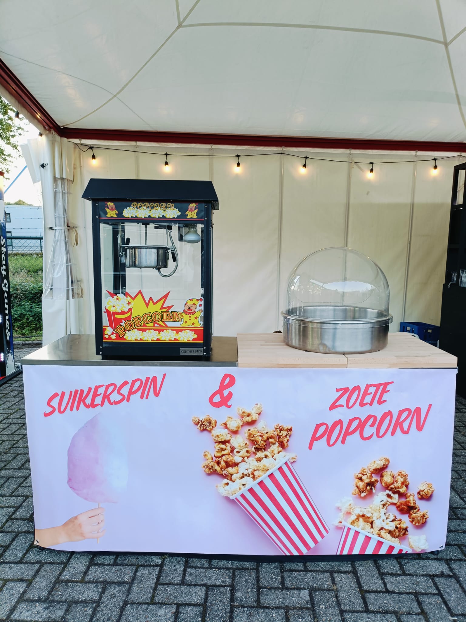 Suikerspin & Popcorn kraam